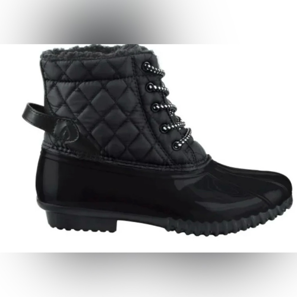 Sporto  Women's Black Quilted Waterproof Boots - Picture 3 of 5